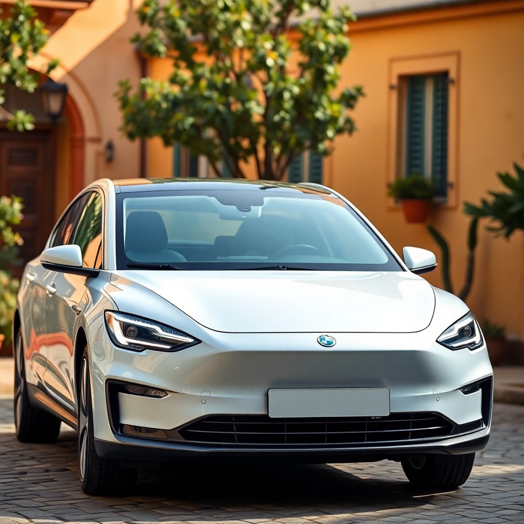 Coche eléctrico siendo cargado